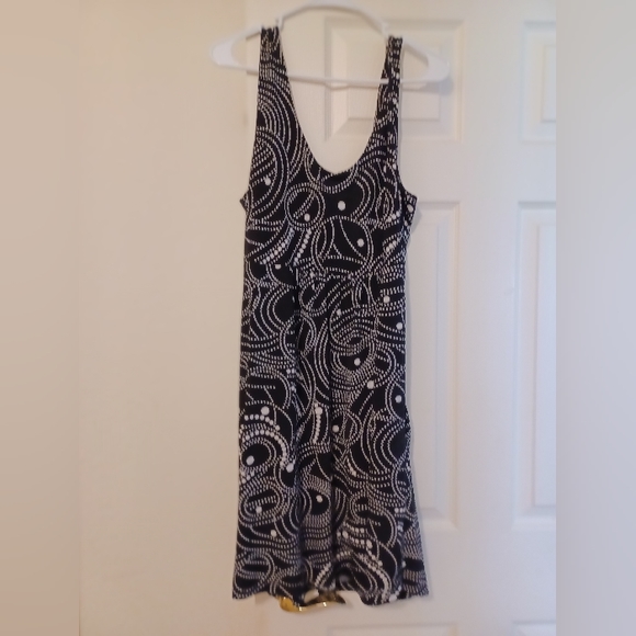 Pacific Beach Womens Size XL Black Sleeveless Dress with white dot pattern - Picture 4 of 6
